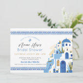 サントリーニブライダルシャワーパーティーギリシャ青 招待状 (スタンド正面)