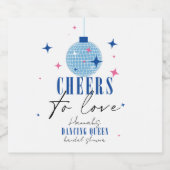 サントリーニブルータイルブーゲンビリアブライダルシャワー スパークリングワインラベル (シングルラベル)