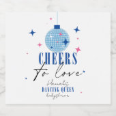 サントリーニブルータイルブーゲンビリア赤ちゃんシャワー スパークリングワインラベル (シングルラベル)