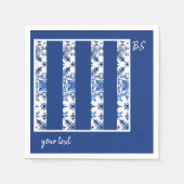 サントリーニブルー地中海の&ホワ結婚イト スタンダードカクテルナプキン (正面)