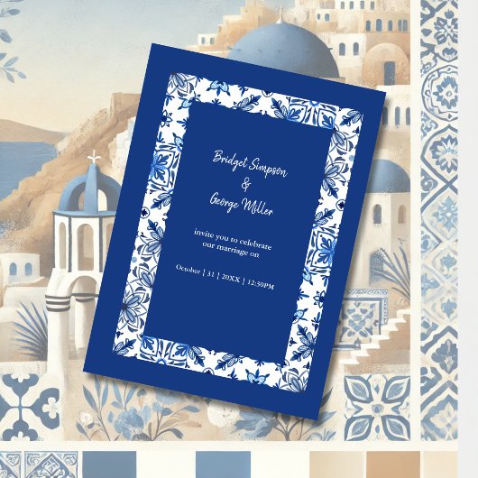 サントリーニブルー結婚ギリシャ 招待状