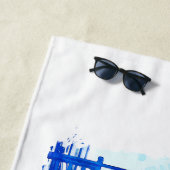 サントリーニブルー&ホワイトトラベル ビーチタオル (インサイチュ)