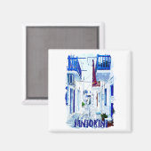 サントリーニブルー&ホワイトトラベル マグネット (正面/裏面)