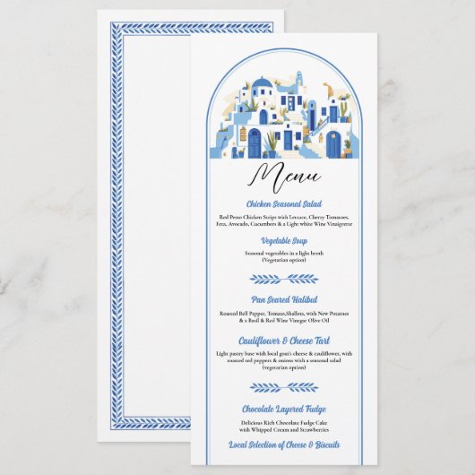 サントリーニメニューギリシャ結婚ギリシャ メニュー (正面/裏面)