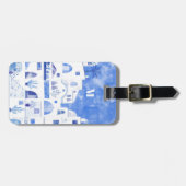 サントリーニモノグラムウォーターカラーアート ラゲッジタグ (正面横)