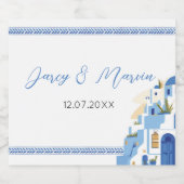 サントリーニワインラベルはギリシャ結婚のギリシャ語を飲む スパークリングワインラベル (シングルラベル)