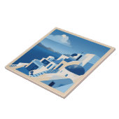 サントリーニ地中海のブルーアズレジョ タイル (側面)