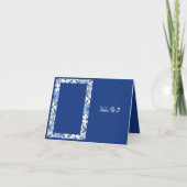 サントリーニ地中海のブルー結婚のテーブルカード サンキューカード (正面)