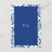 サントリーニ地中海のブルー結婚ズ エンクロージャーカード (裏面)