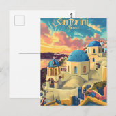 サントリーニ夕日 ポストカード (正面/裏面)