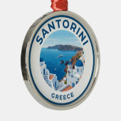 サントリーニ島のカルデラビュー ギリシャ メタルオーナメント (右)