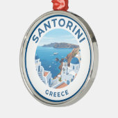 サントリーニ島のカルデラビュー ギリシャ メタルオーナメント (左)