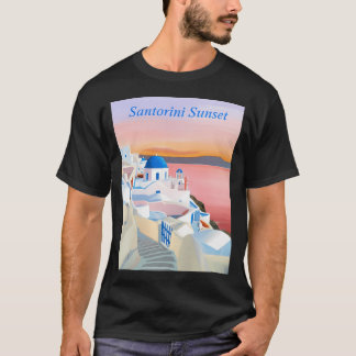 サントリーニ島の夕日 Tシャツ