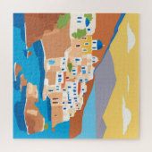 サントリーニ島の絵画景色 ジグソーパズル (横)