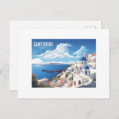 サントリーニ島ギリシャ旅行はがき ポストカード (正面/裏面)