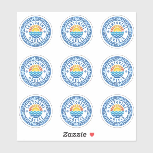 サントリーニ島，ギリシャ複数パックシール シール (シート)