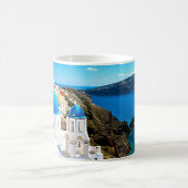 サントリーニ島 ギリシャ 青いドーム コーヒーマグカップ (中央)