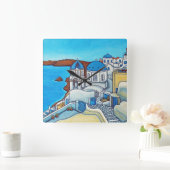 サントリーニ時計の色 スクエア壁時計 (ホーム)