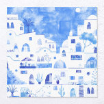 サントリーニ水彩 キャンバスプリント<br><div class="desc">水モダン色のtownscape絵画は、青と白の晴れたギリシャのサントリーニ島のOiaの村を特集鮮やか。私は今すぐそこに行って、陽光の中でワイクールンを飲みたいと思う。オリジナルアートby Nic Squirrell.</div>