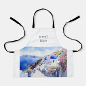 サントリーニ水色mommyのヘルパー エプロン (正面)