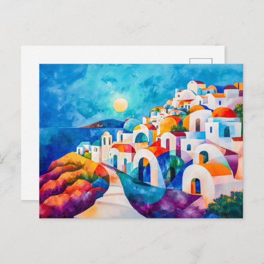 サントリーニ海への道 シーズンポストカード (正面/裏面)