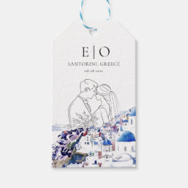 サントリーニ結婚ギリシャの行先の夏 ギフトタグ