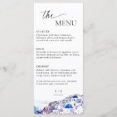 サントリーニ結婚ギリシャの行先の夏 メニュー (正面)