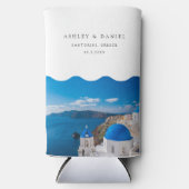 サントリーニ結婚式の引き出物 スリム缶クーラー (正面)