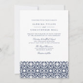 サントリーニ結婚式招待状 |ネイビー 招待状 (正面)
