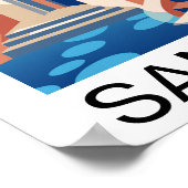 サントリーニ絵画ギリシャ ポスター (角)