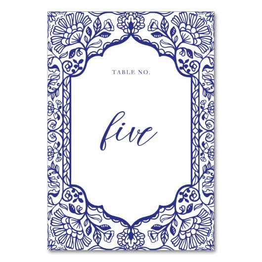 サントリーニ華美ギリシャ装飾フローラ枠 テーブルナンバー (正面)