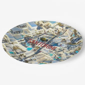 サントリーニ語 – ギリシャ ペーパープレート (アングル)