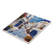 サントリーニ通り,ギリシャ,ギリシャ混合メディアモザイク タイル (側面)