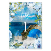 サントリーニ青フローラ結婚のテーブル番号カード テーブルナンバー (裏面)