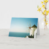 サントリーニ風車（ギリシャ） カード (黄色い花)