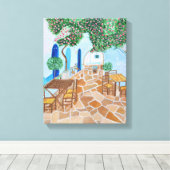 サントリーニ1カンバス キャンバスプリント (インサイチュ (ウッドフロア))