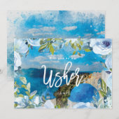 サントリーニ　あなたが私の介添人になってくれますか？プロポーズカード サンキューカード (正面/裏面)