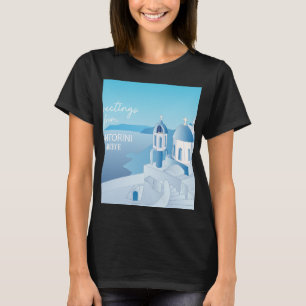 サントリーニ・ギリシャからの挨拶 Tシャツ