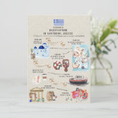 サントリーニ・ギリシャでの独身最後の週末の予定 | 招待状 (スタンド正面)