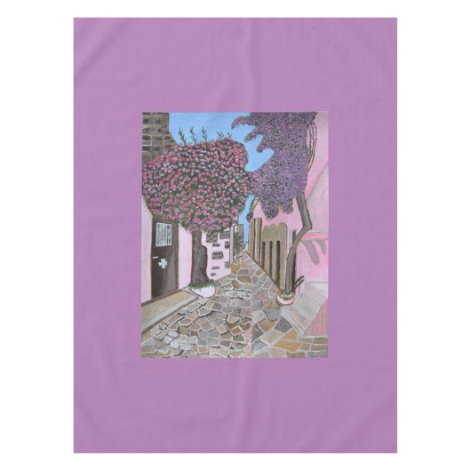 サントリーニ、ギリシャのテーブルクロス テーブルクロス (正面)