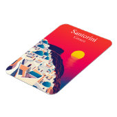 サントリーニ、ギリシャのヴィンテージ旅行サンセット マグネット (左側)