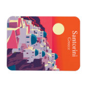 サントリーニ、ギリシャのヴィンテージ旅行ブルードーム マグネット (横)