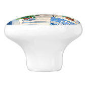 サントリーニ、ギリシャの水彩画 – ギリシャのアイランドアート セラミックノブ (側面)