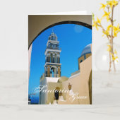 サントリーニ,ギリシャカード カード (黄色い花)