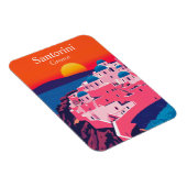 サントリーニ、ギリシャレトロ旅行海サンセット マグネット (右側)