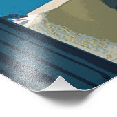 サントリーニ、ギリシャ巡航船 フォトプリント            (角)