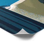 サントリーニ、ギリシャ巡航船 ポスター (角)