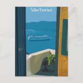 サントリーニ、ギリシャ巡航船 ポストカード (正面)