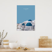サントリーニ、ギリシャ旅行アートワーク ポスター (キッチン)