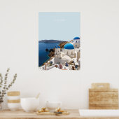 サントリーニ、ギリシャ旅行アートワーク ポスター (キッチン)
